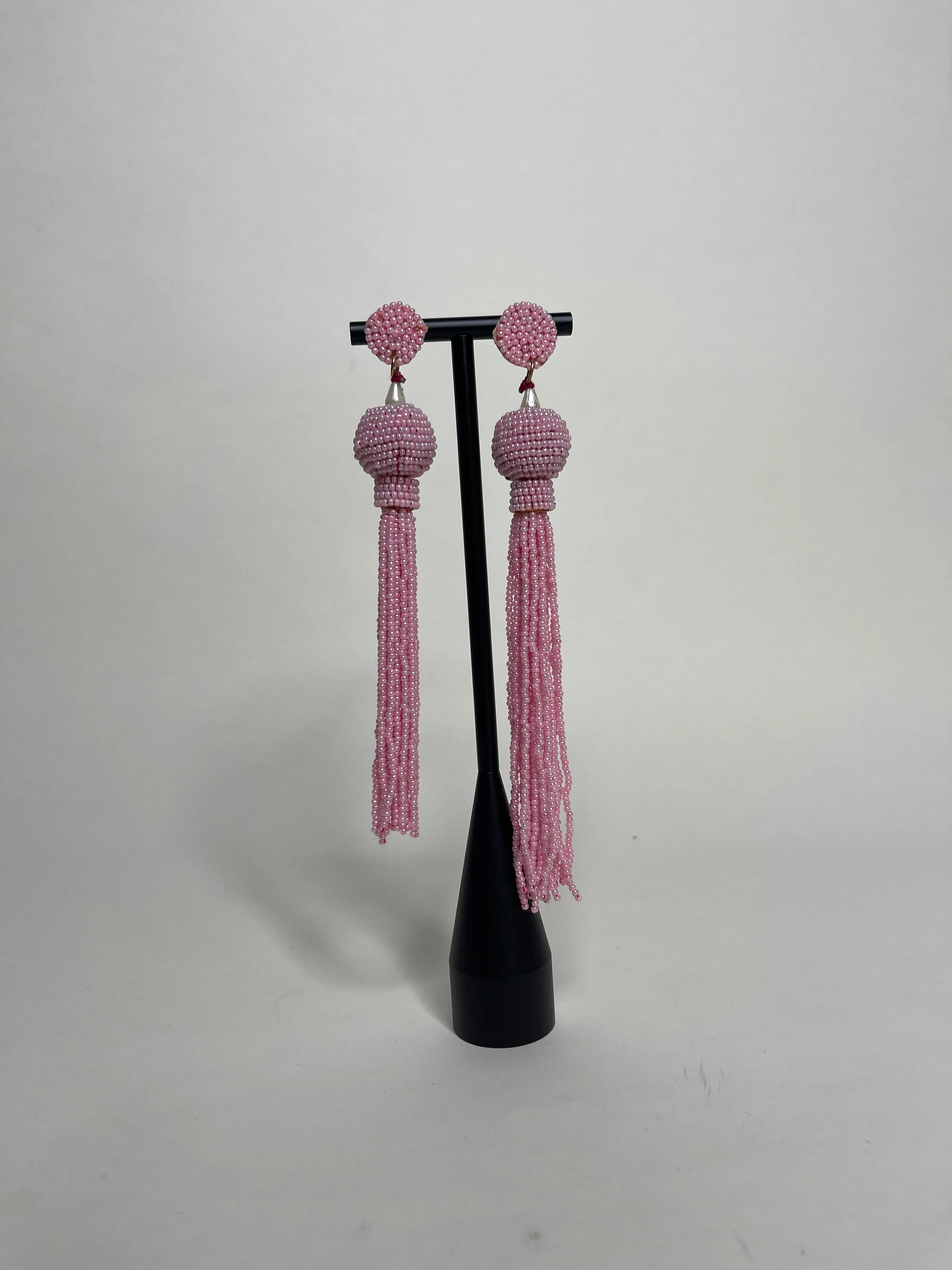 Queen Yama Seed Bead Tassel  Earrings