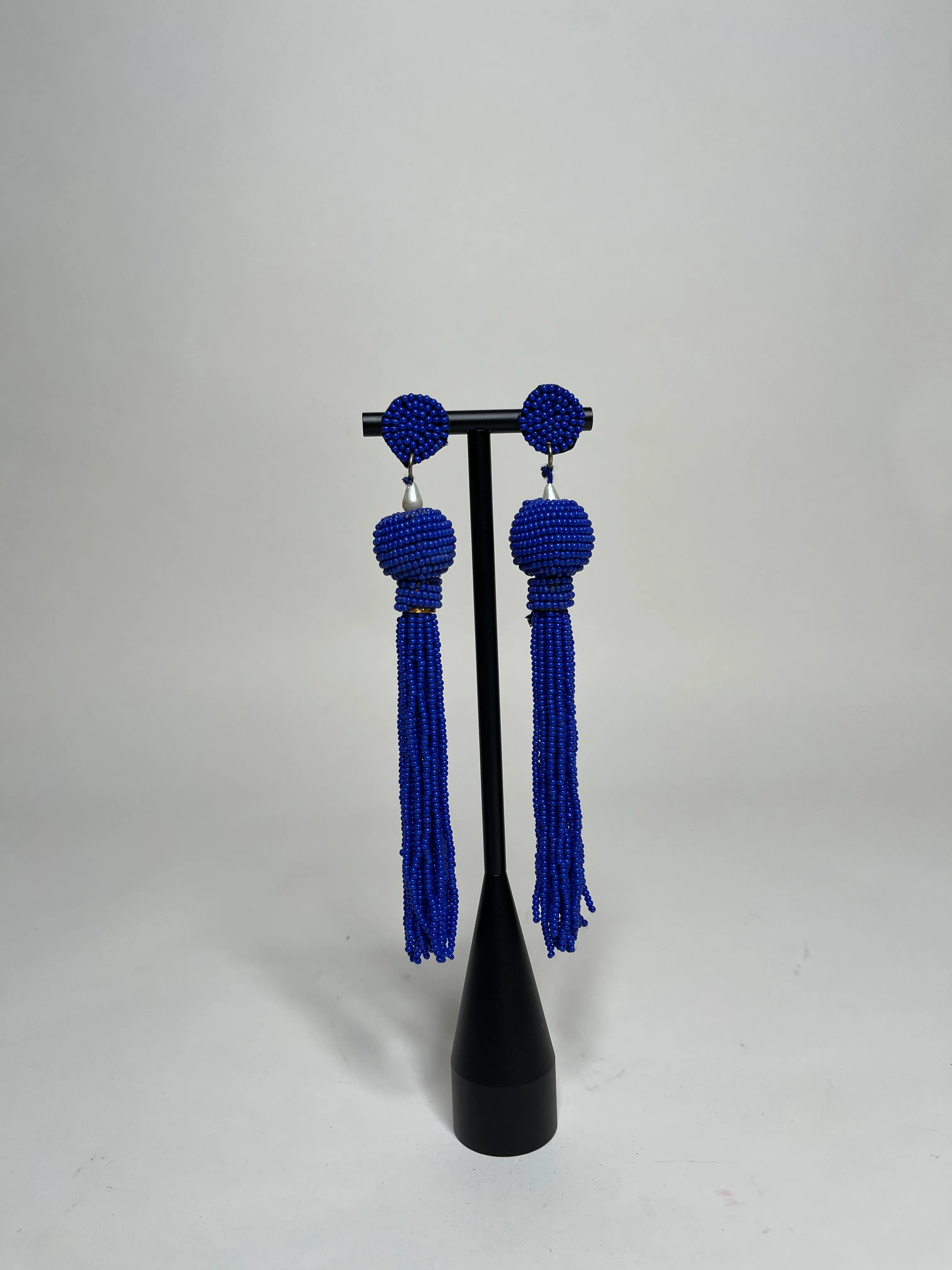 Queen Yama Seed Bead Tassel  Earrings