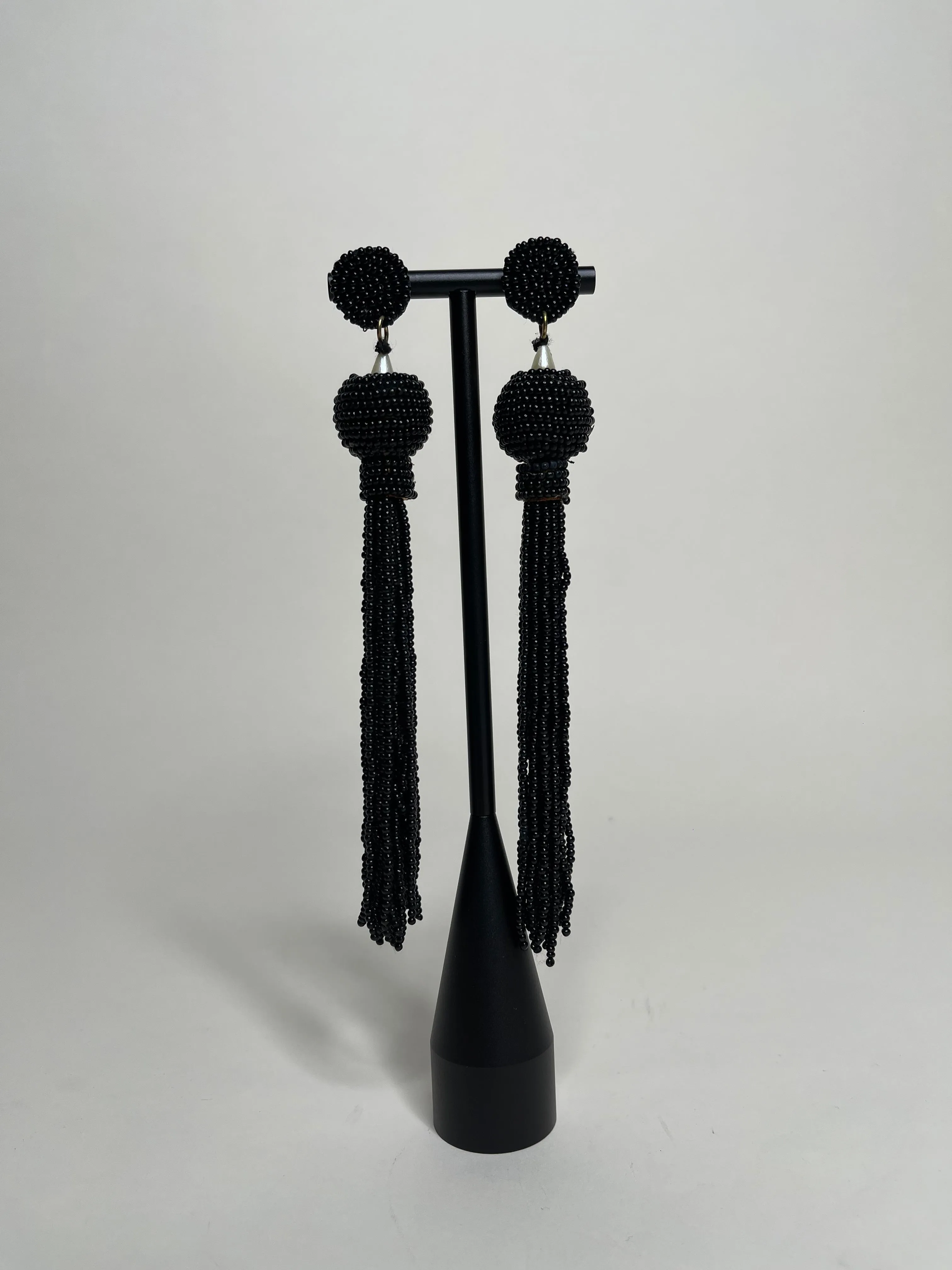 Queen Yama Seed Bead Tassel  Earrings
