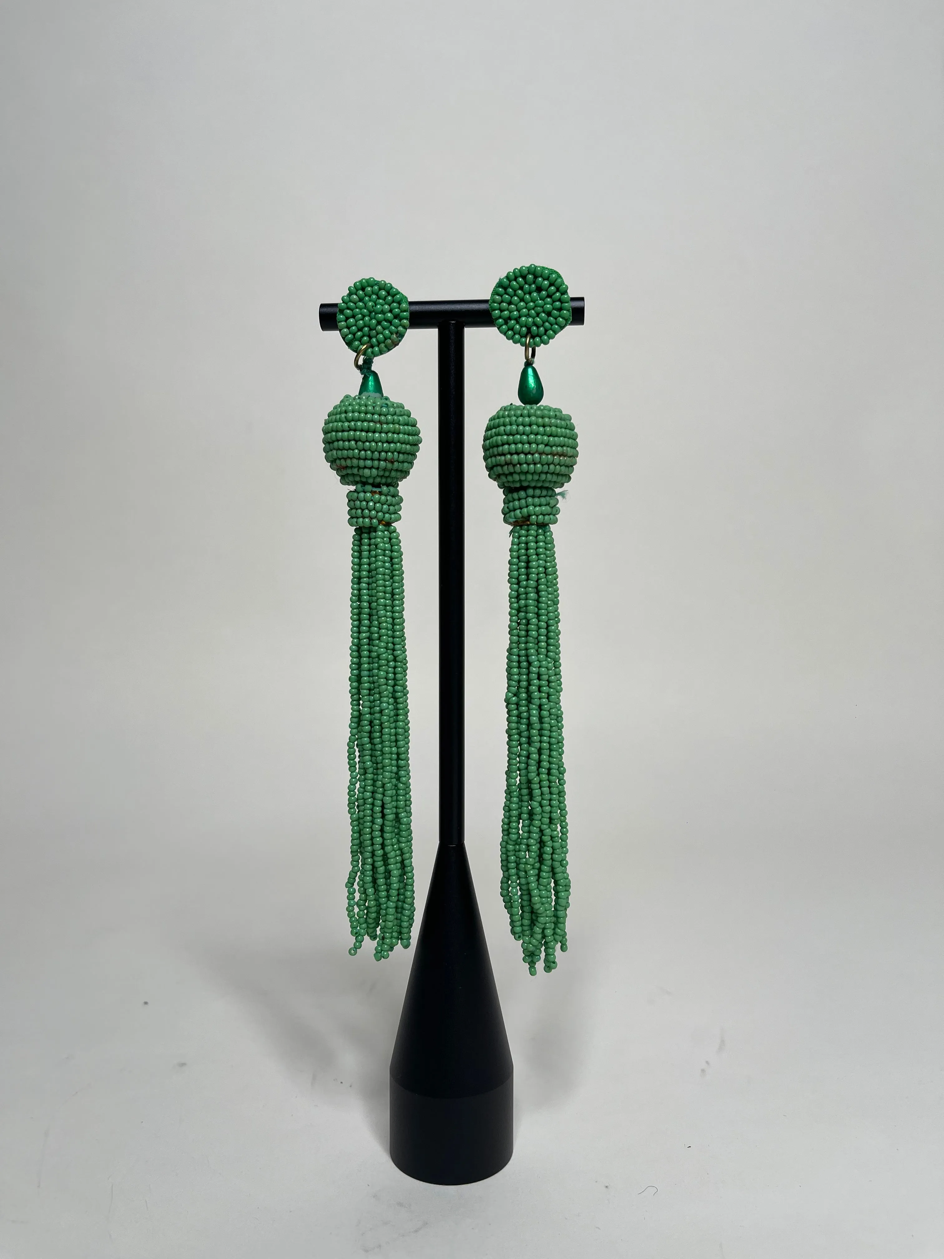 Queen Yama Seed Bead Tassel  Earrings