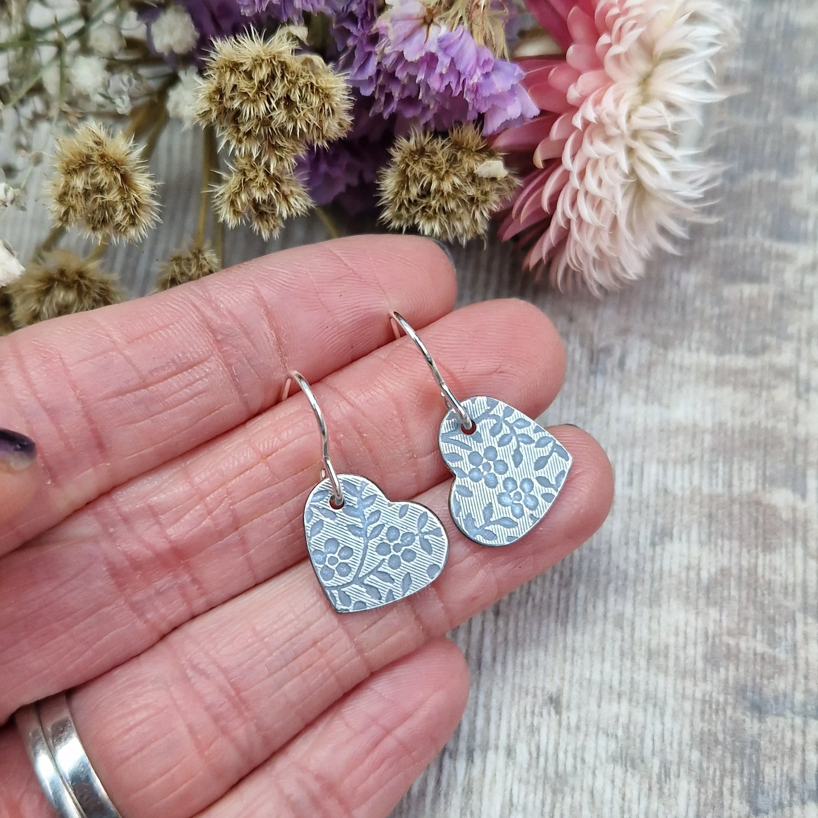Recycled Silver Drop Earrings