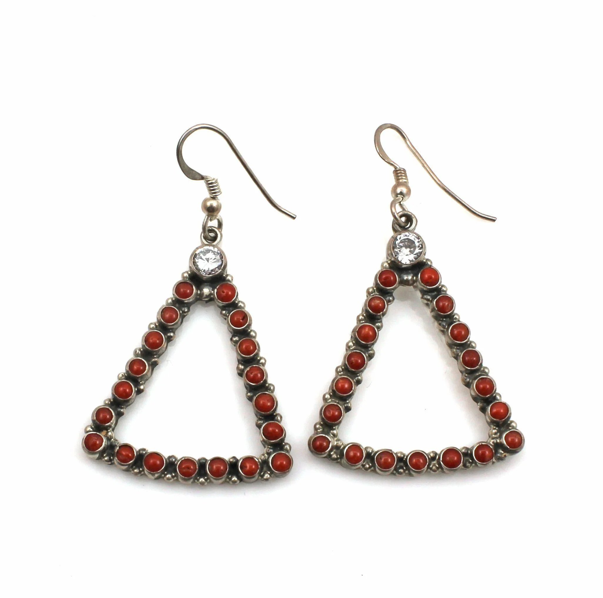 Red Coral Dangle Earrings