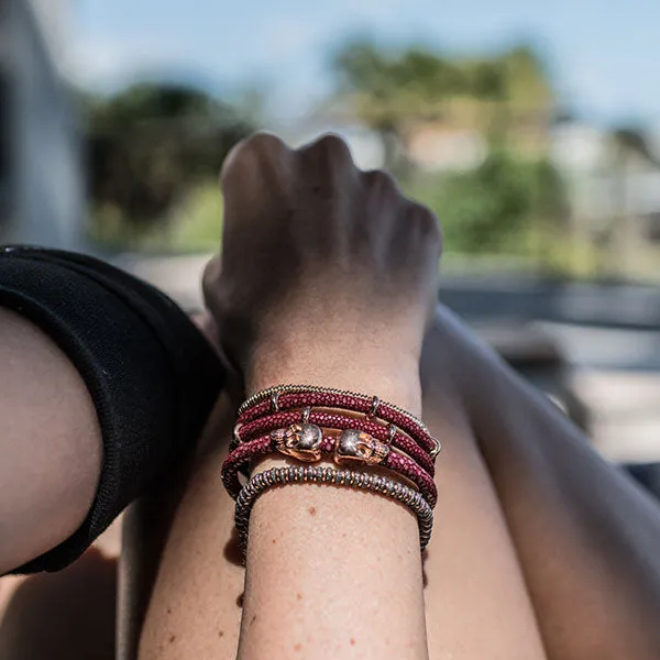 Red WineDouble Stingray Leather with Rose Gold