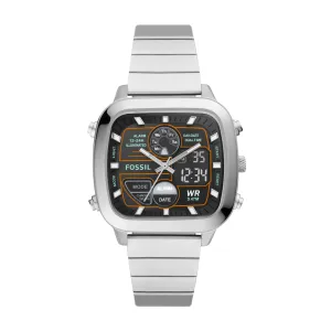 Retro Analog-Digital Stainless Steel Watch