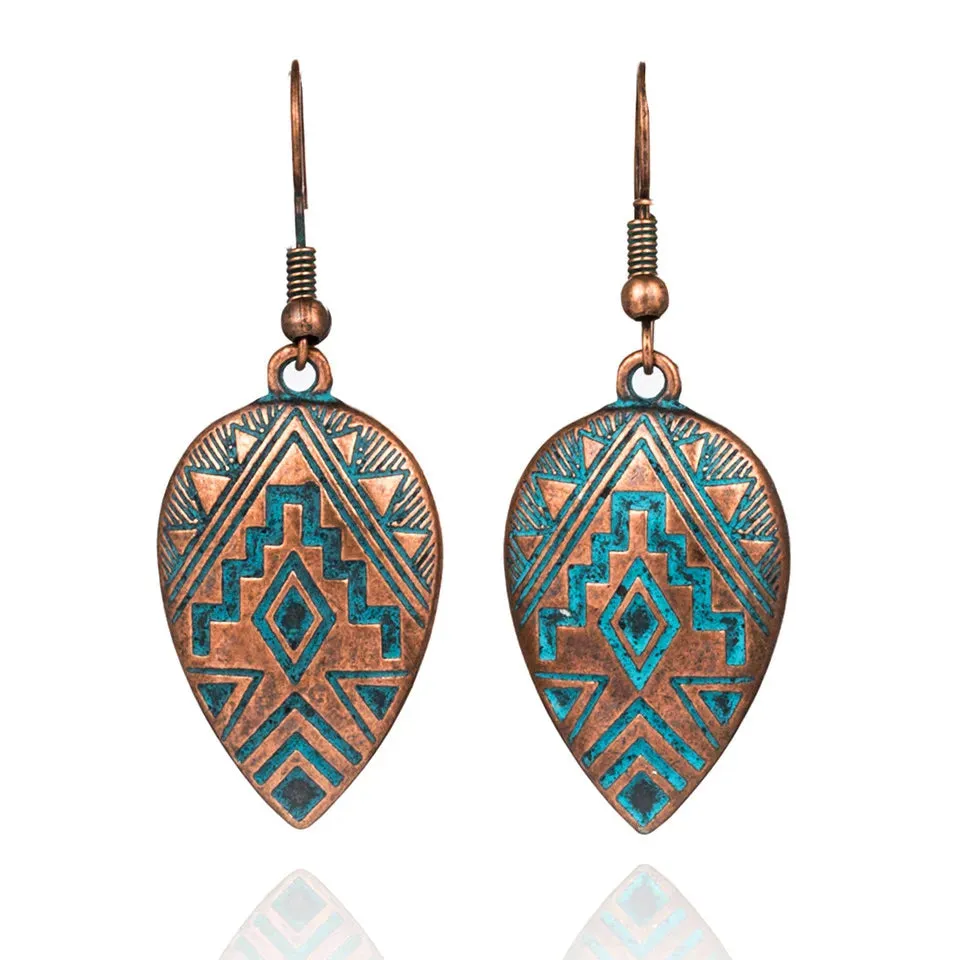 Retro water drop indian earrings jewelry Vintage ethnic boho geometric hanging earrings for women earings earing brincos