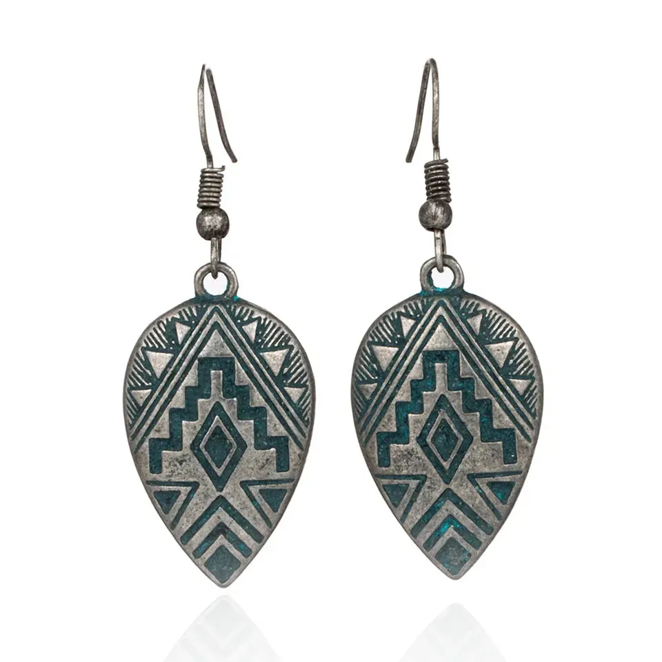 Retro water drop indian earrings jewelry Vintage ethnic boho geometric hanging earrings for women earings earing brincos