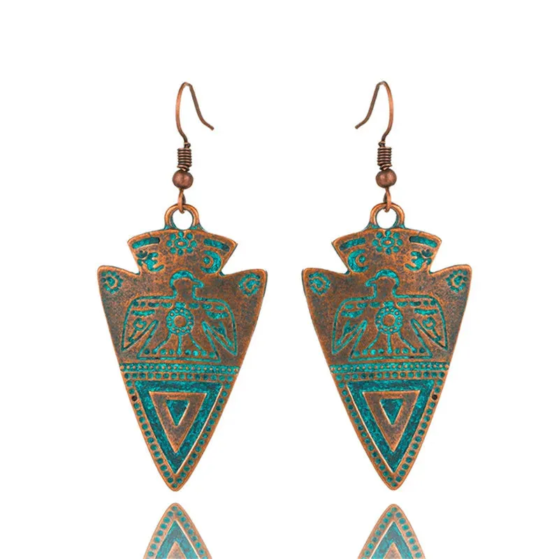 Retro water drop indian earrings jewelry Vintage ethnic boho geometric hanging earrings for women earings earing brincos