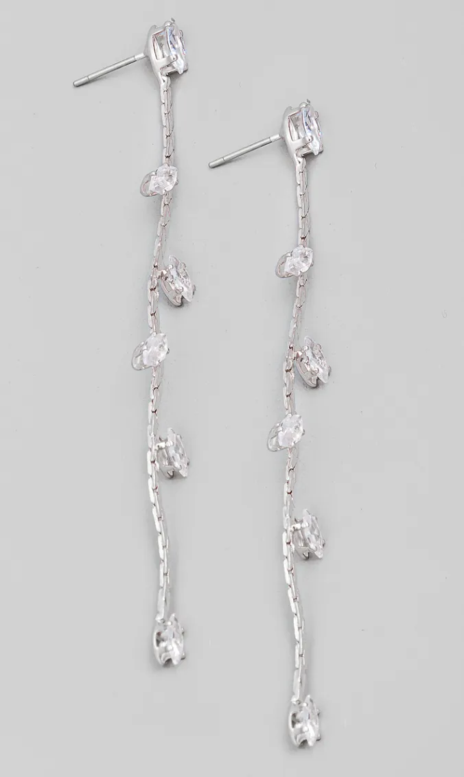 Rhinestone Chain Dangle Earrings
