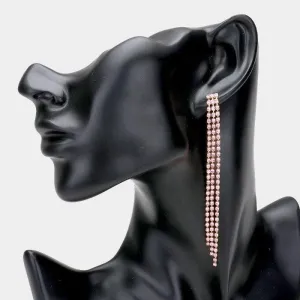 Rhinestone Pink Long Dangle Earrings