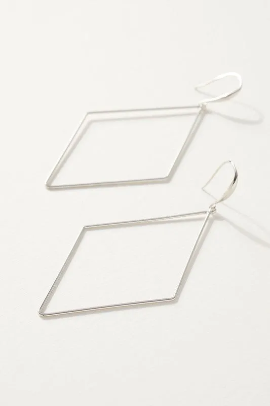 Rhombus Dangle Hoop Earrings