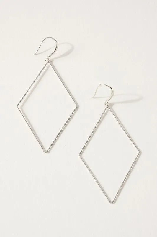 Rhombus Dangle Hoop Earrings