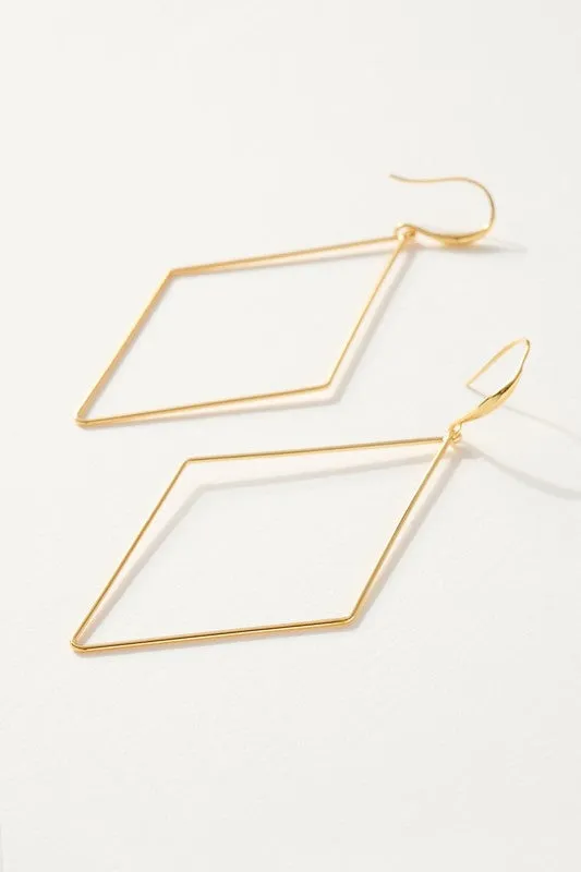 Rhombus Dangle Hoop Earrings