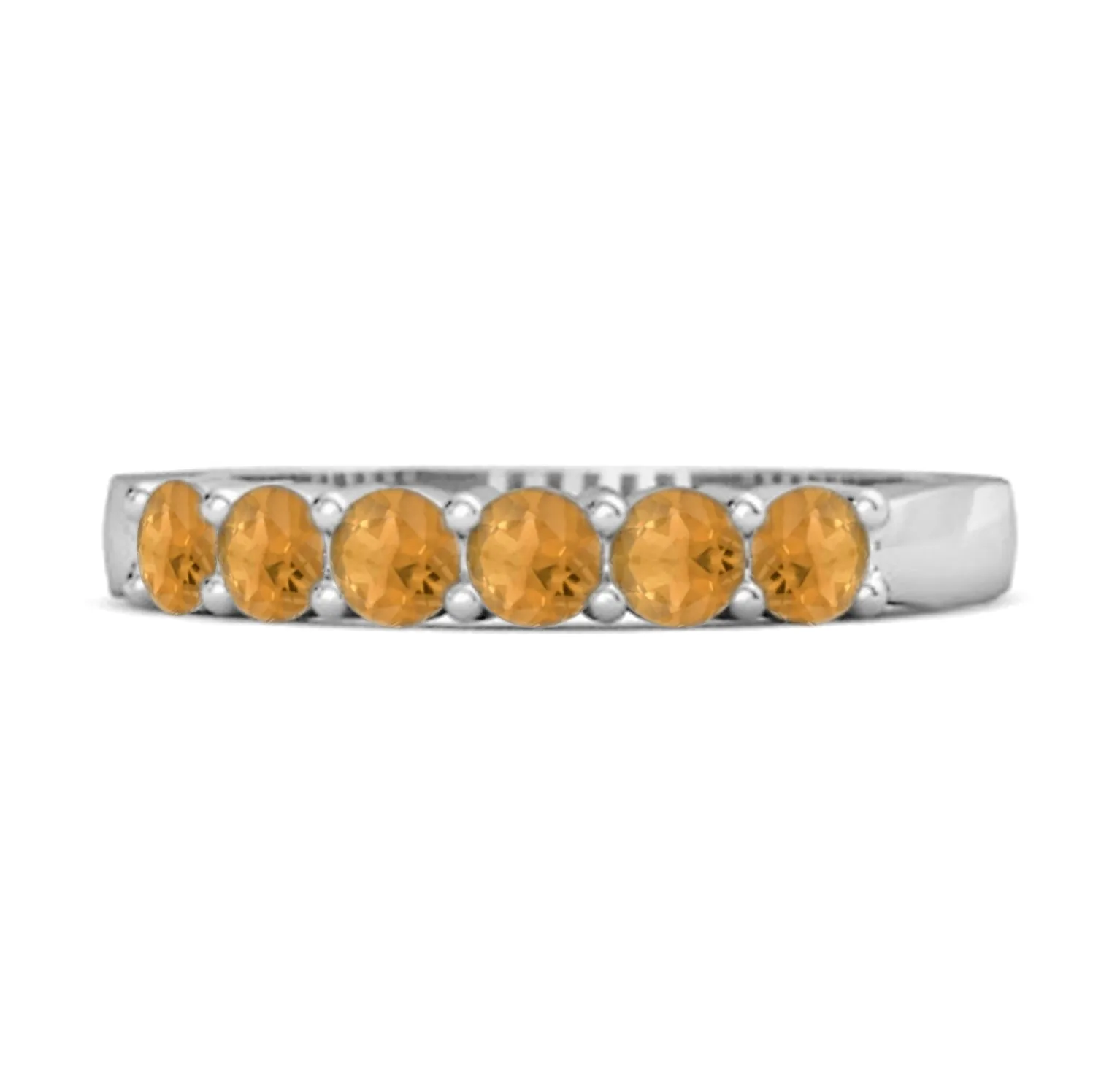 Rich Feel Eternity Citrine 925 Sterling Silver Stacking Ring