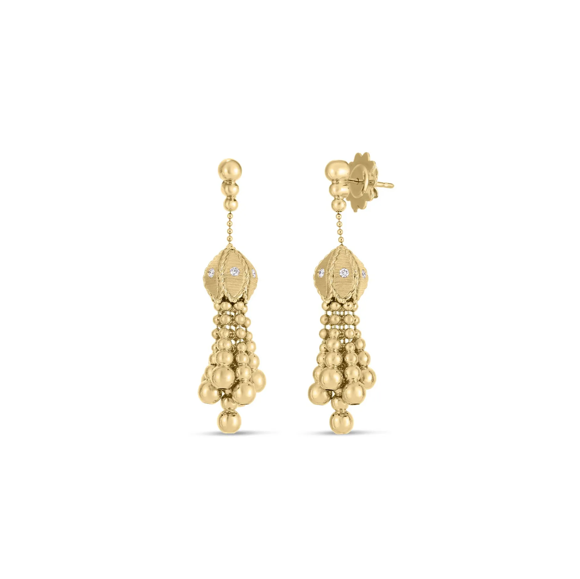 Roberto Coin Princess Yellow Gold Tassel Diamond Accent Earrings