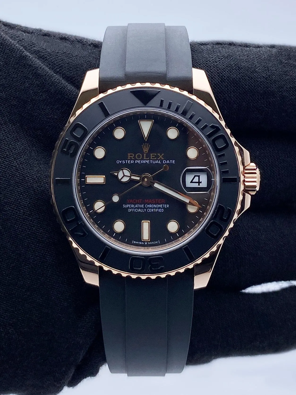 Rolex Yacht-Master 268655 Black Dial Mens Watch Box Papers
