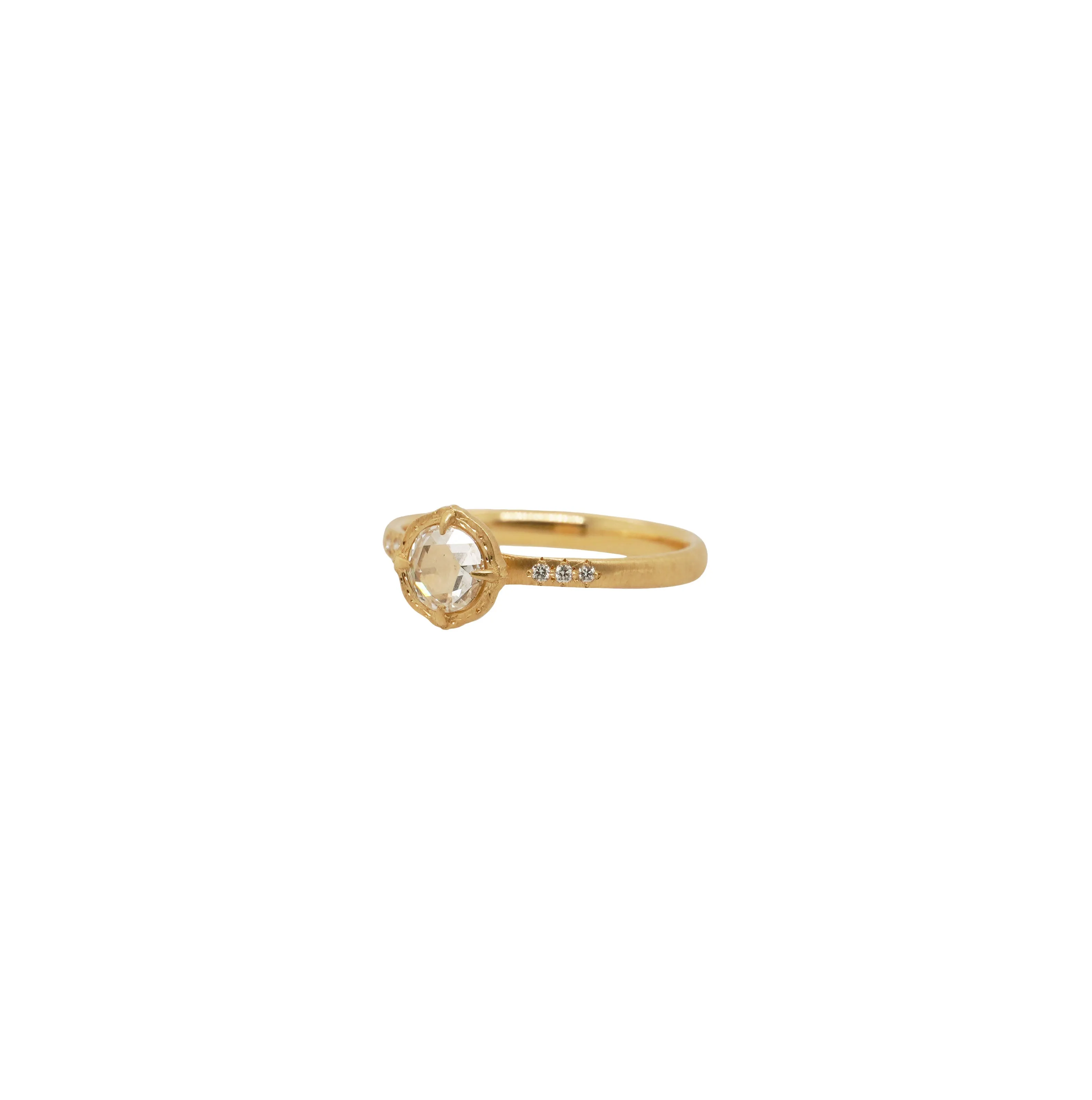 Rose Cut Diamond Prong Ring
