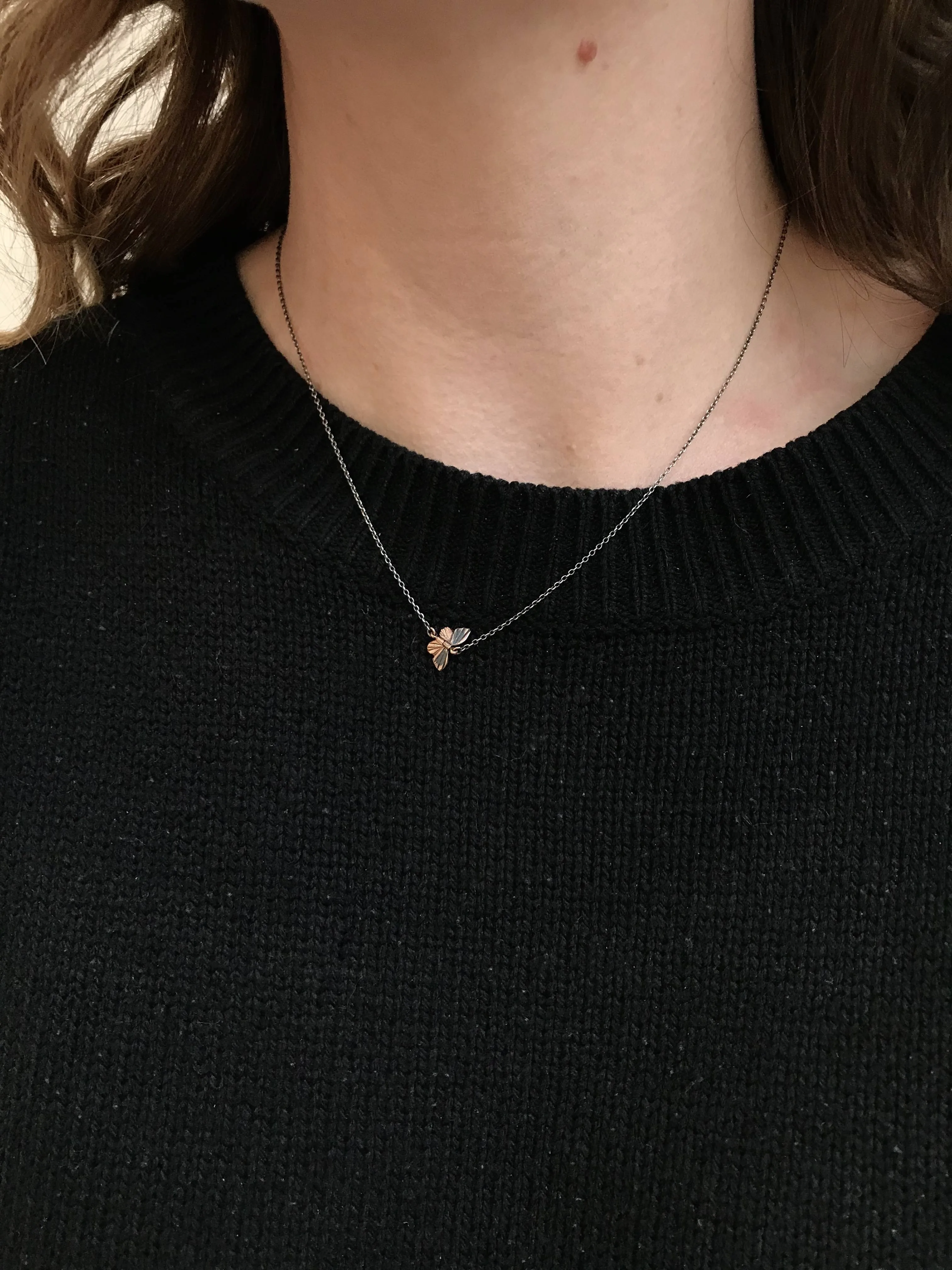 Rose Gold and Sterling Silver Side Migrations Asterope Necklace
