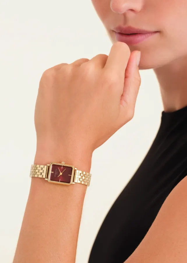 ROSEFIELD Octagon XS Sunray Watch - Gold/Burgundy