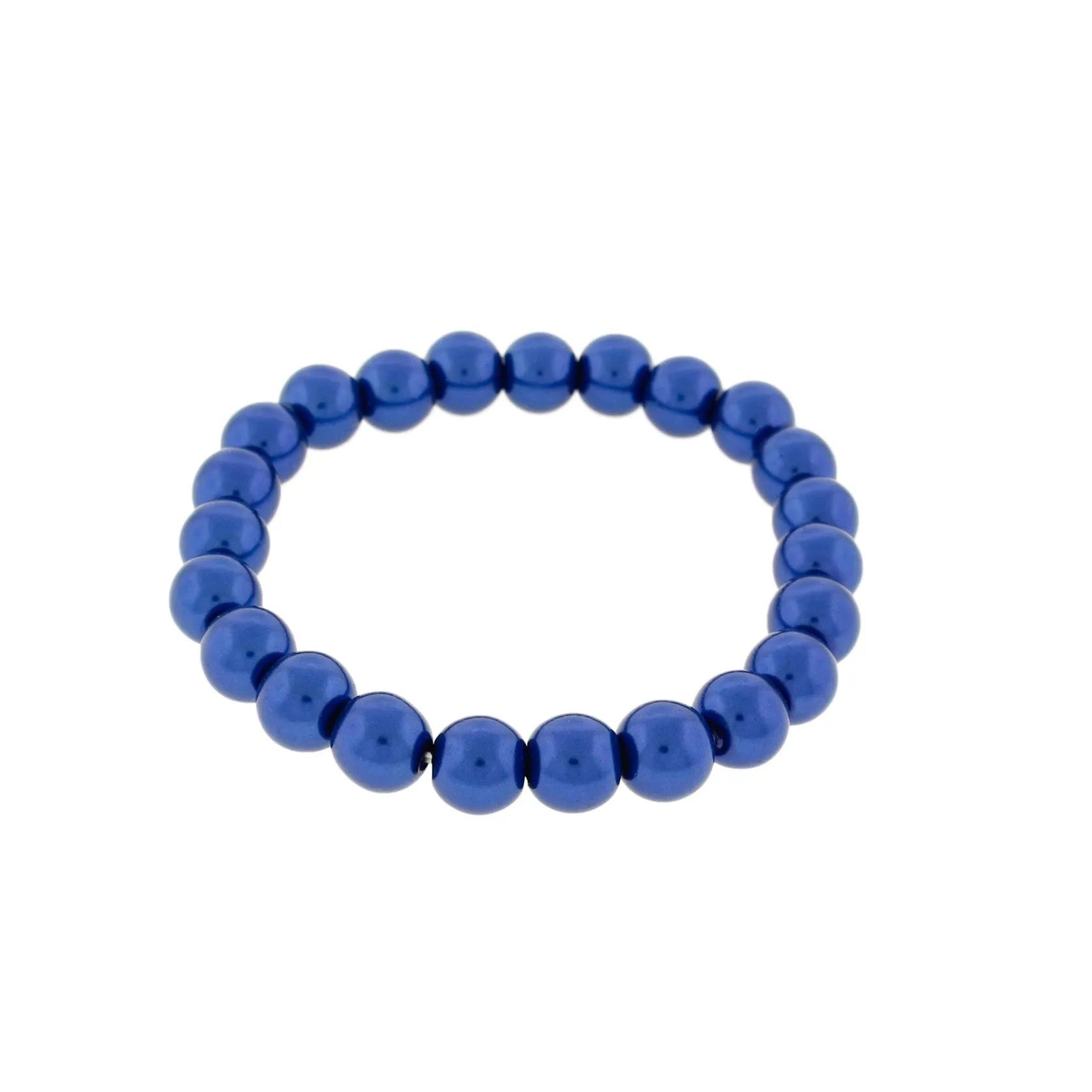 Round Glass Pearl Bead Bracelet 8mm / 55mm - Choose Your Color - 1 Bracelet
