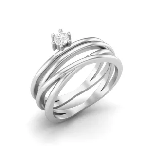 Round Moissanite Diamonds April Birthstone Silver Ring