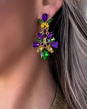 Royal Revelry Gem Stone Dangle Earrings