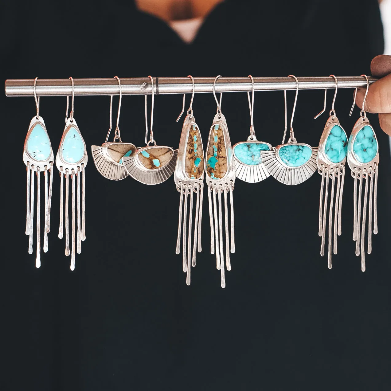 Royston Ribbon Turquoise Fan Dangles