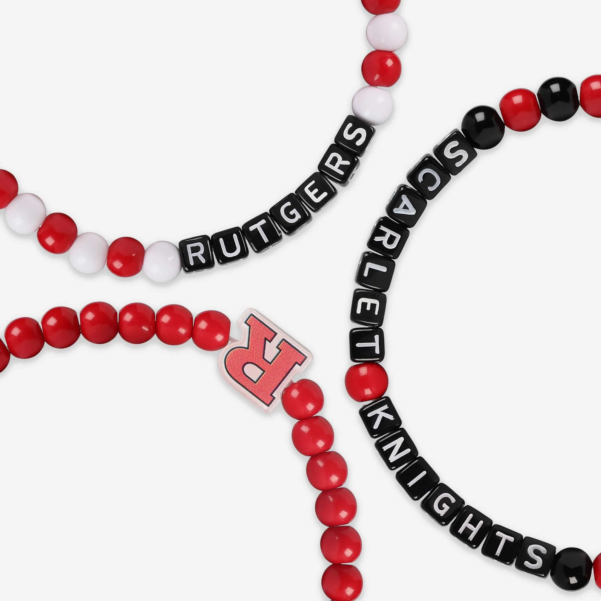 Rutgers Scarlet Knights 3 Pack Beaded Friendship Bracelet