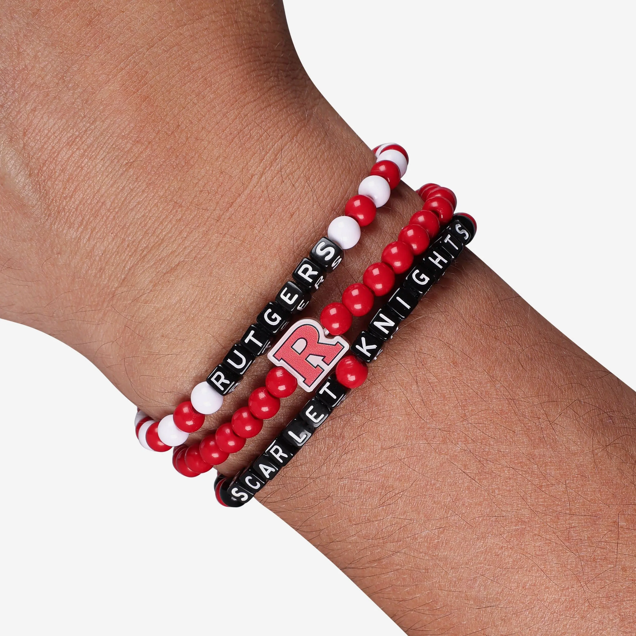 Rutgers Scarlet Knights 3 Pack Beaded Friendship Bracelet