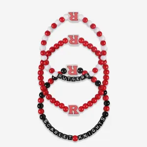 Rutgers Scarlet Knights 3 Pack Beaded Friendship Bracelet