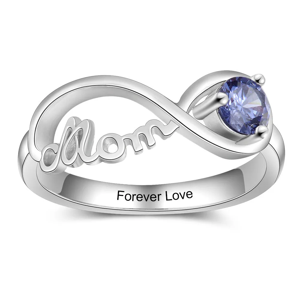 S925 MOM Rings with Birthstone