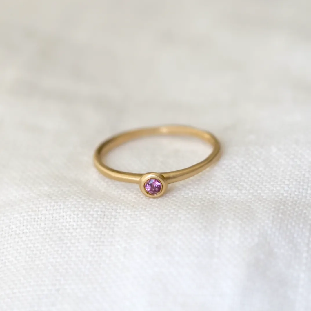 Sacred Bezel Pink Garnet
