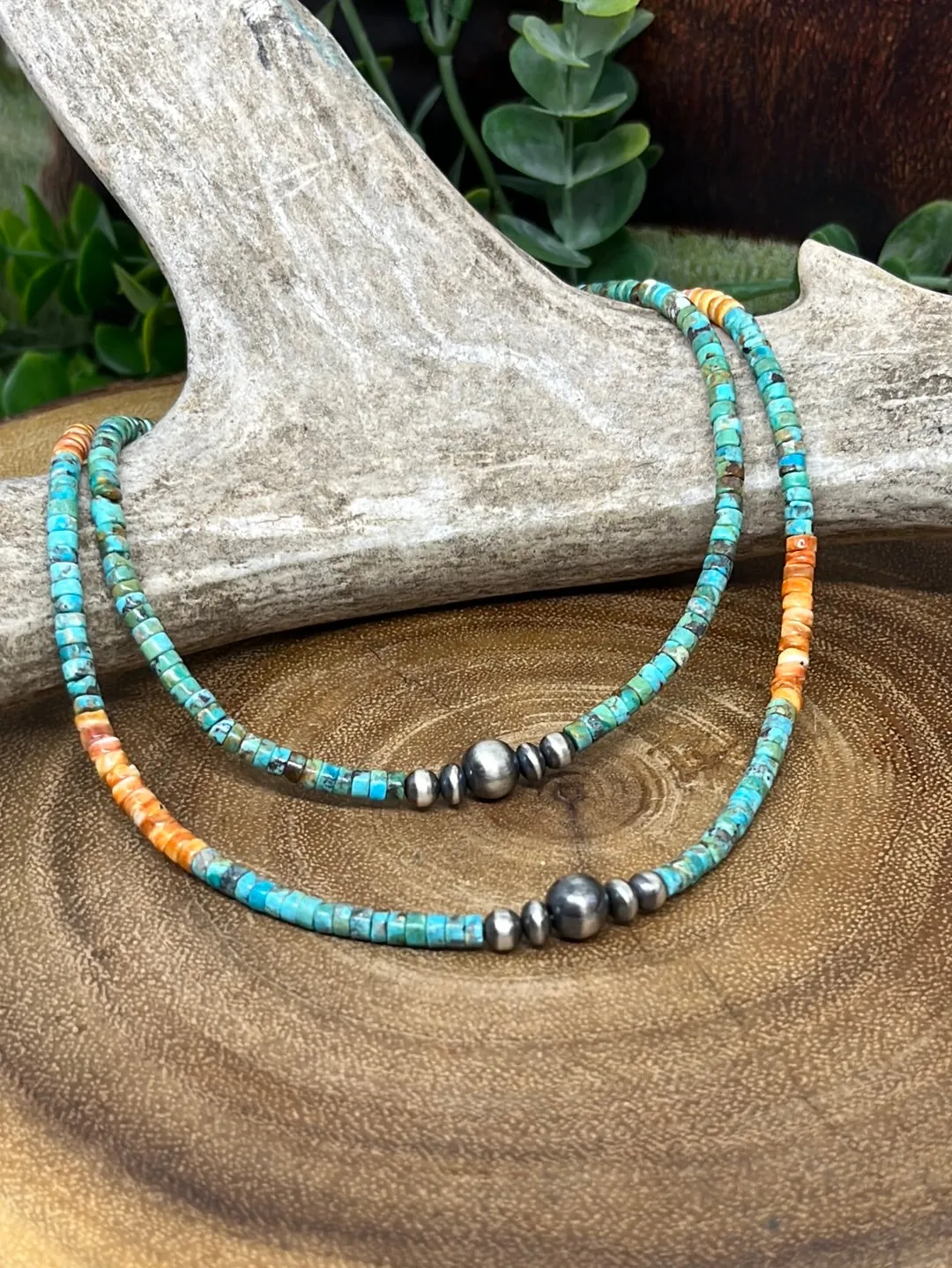 Sage Turquoise and Navajo Pearl Necklaces
