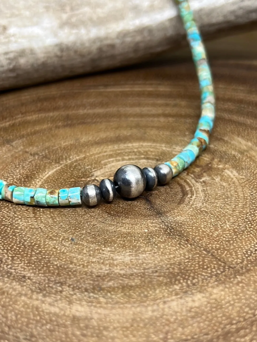 Sage Turquoise and Navajo Pearl Necklaces