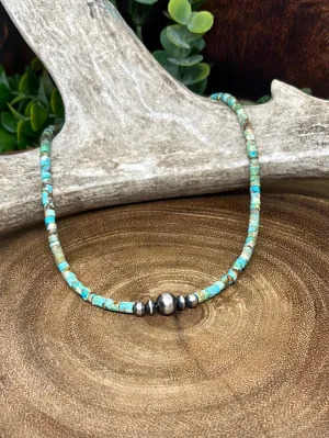 Sage Turquoise and Navajo Pearl Necklaces