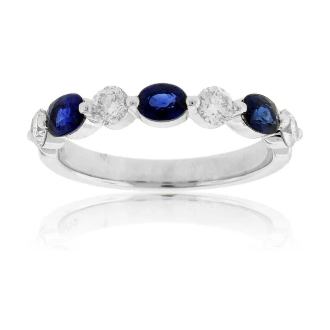 Sapphire and Diamond Alternating Band