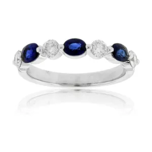 Sapphire and Diamond Alternating Band