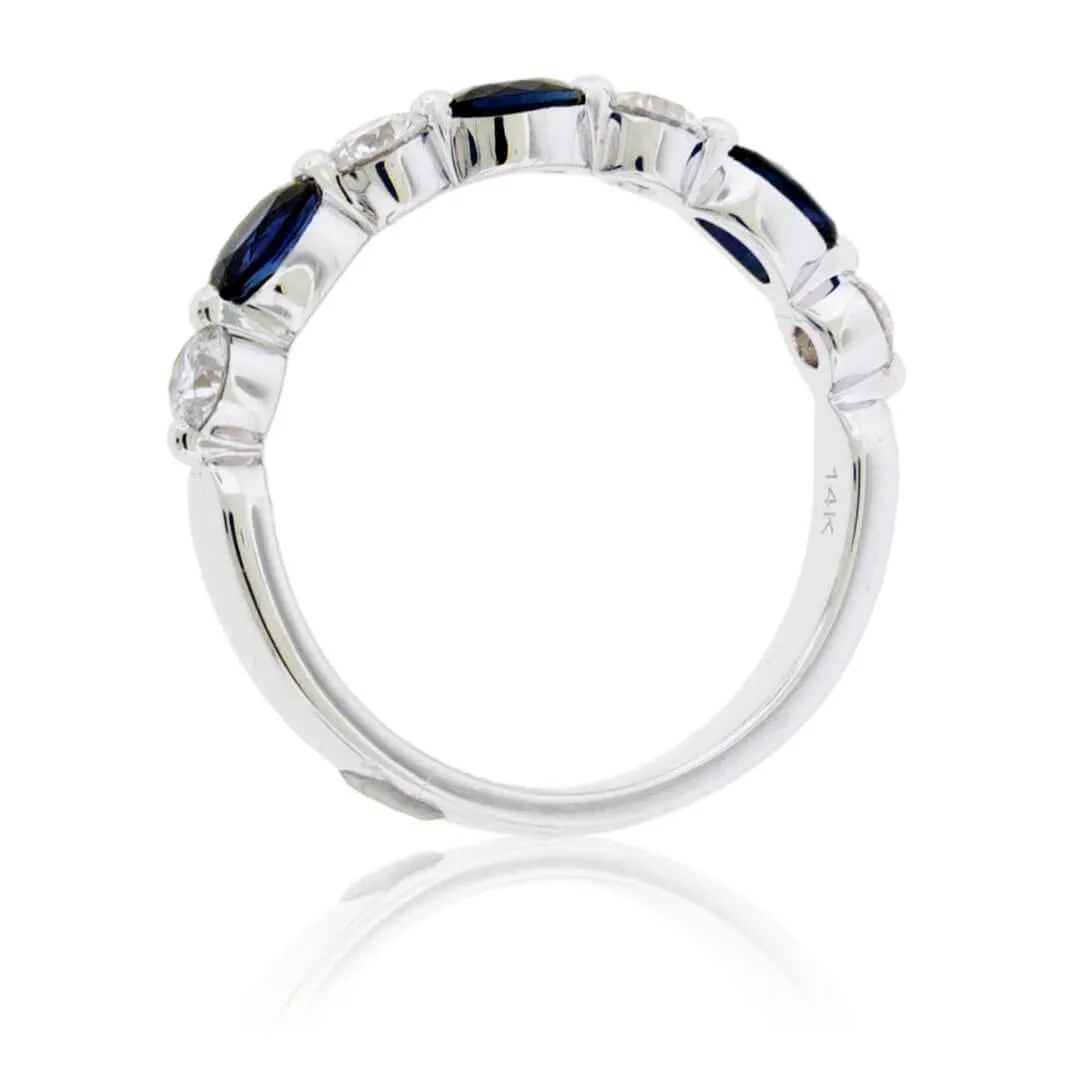 Sapphire and Diamond Alternating Band