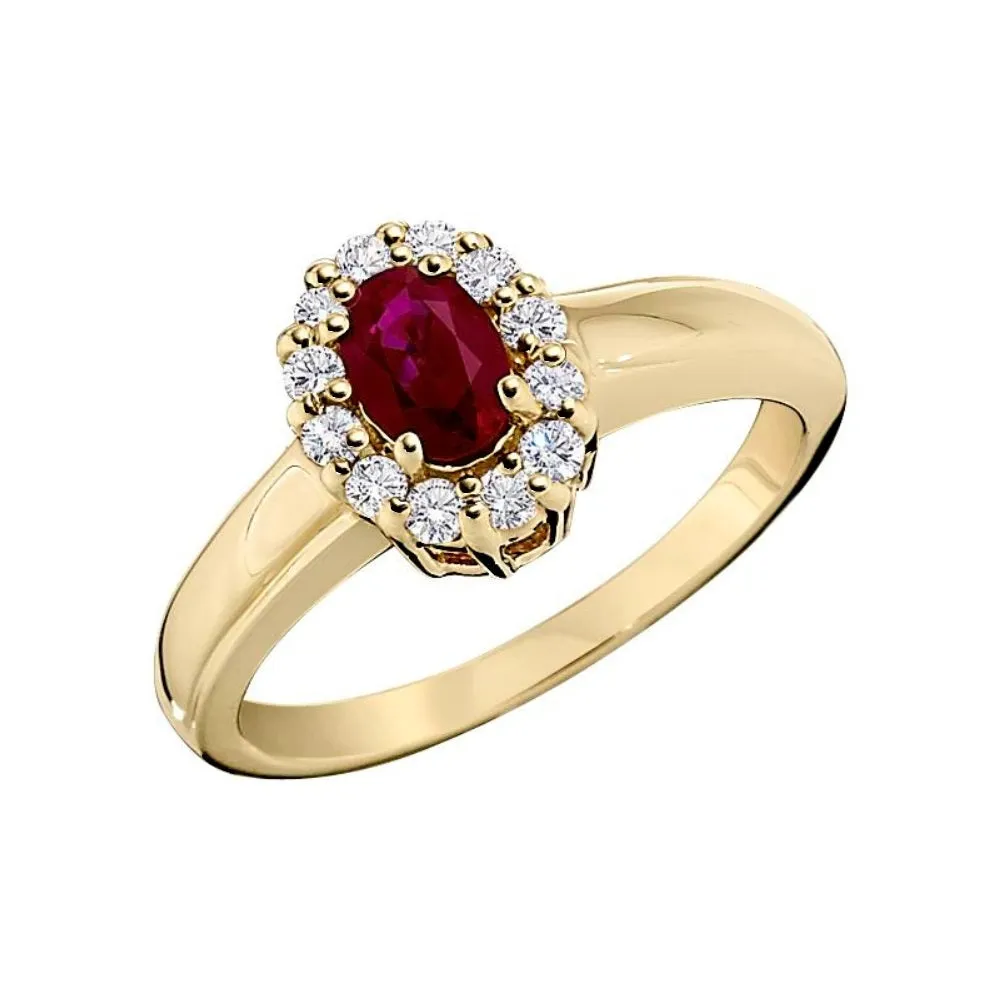 Sapphire and Diamond Halo Ring