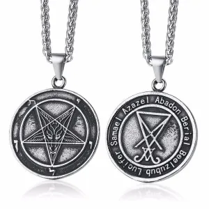 Satanic Sigil Pendant Stainless Steel Necklace