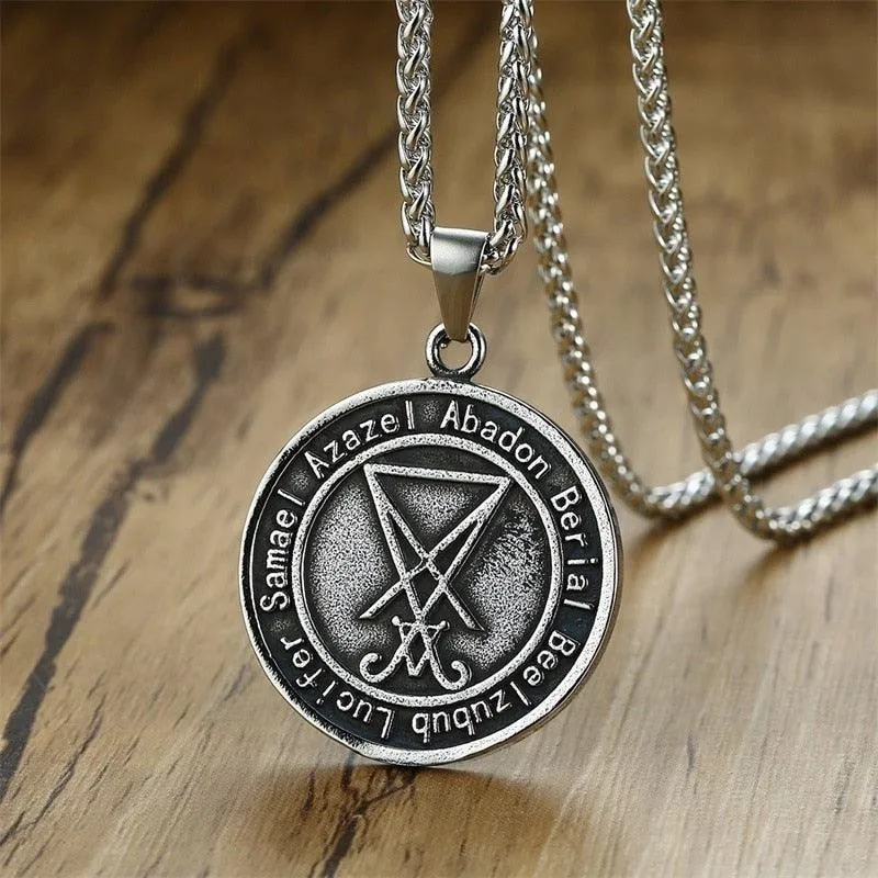 Satanic Sigil Pendant Stainless Steel Necklace