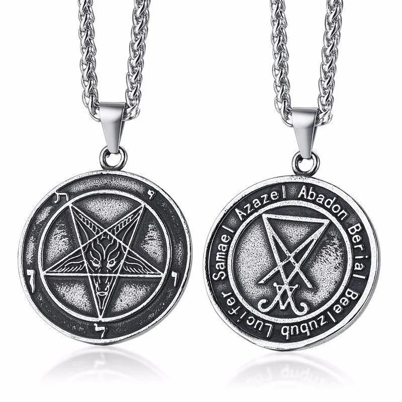 Satanic Sigil Pendant Stainless Steel Necklace