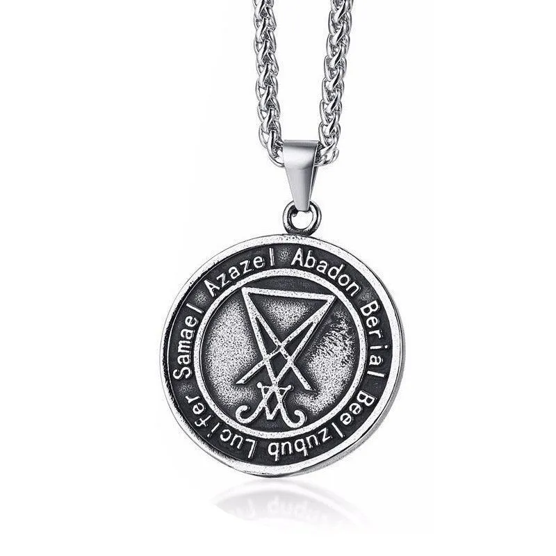 Satanic Sigil Pendant Stainless Steel Necklace