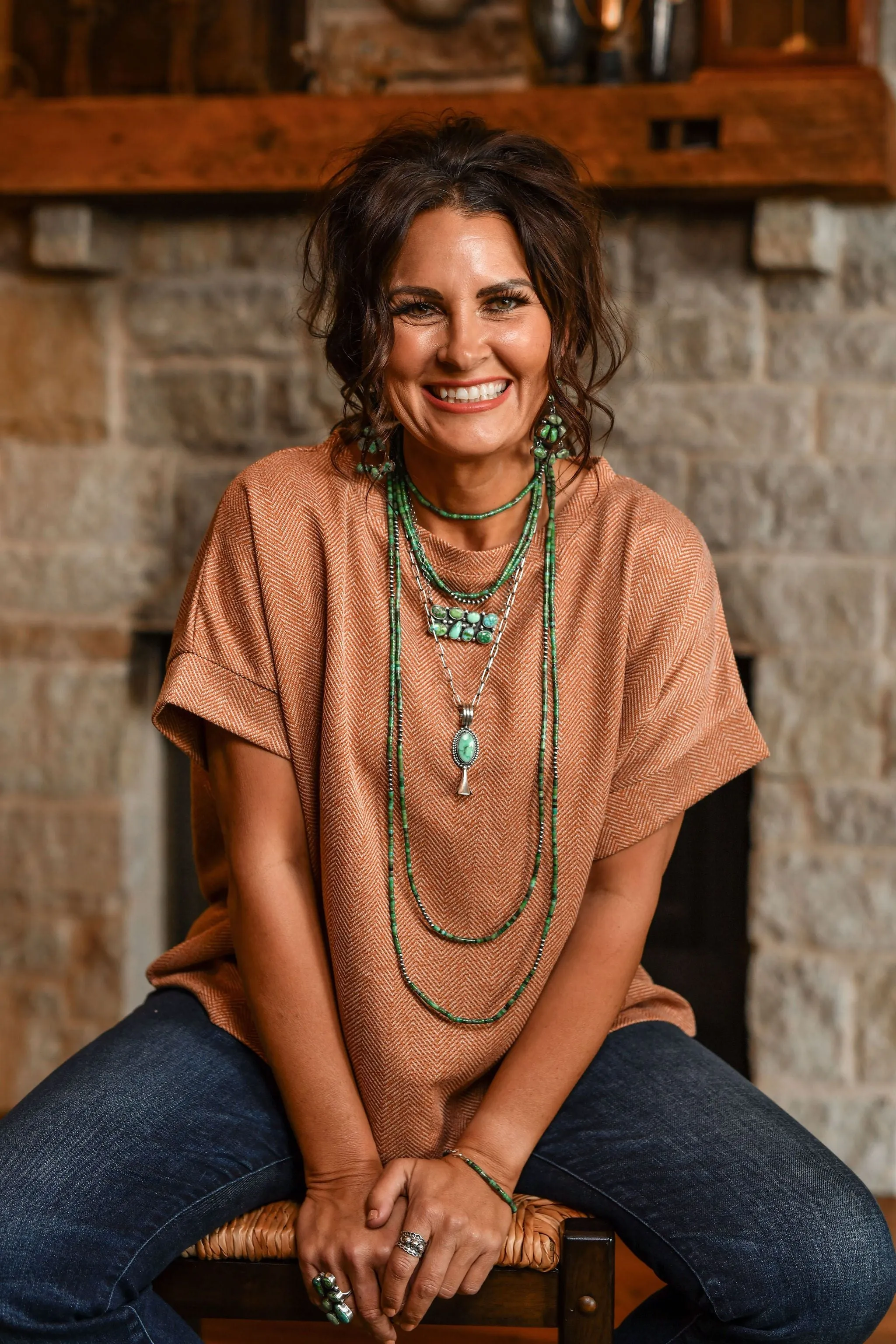 Sea of Green Turquoise Heishi Bead Necklace & Bracelet