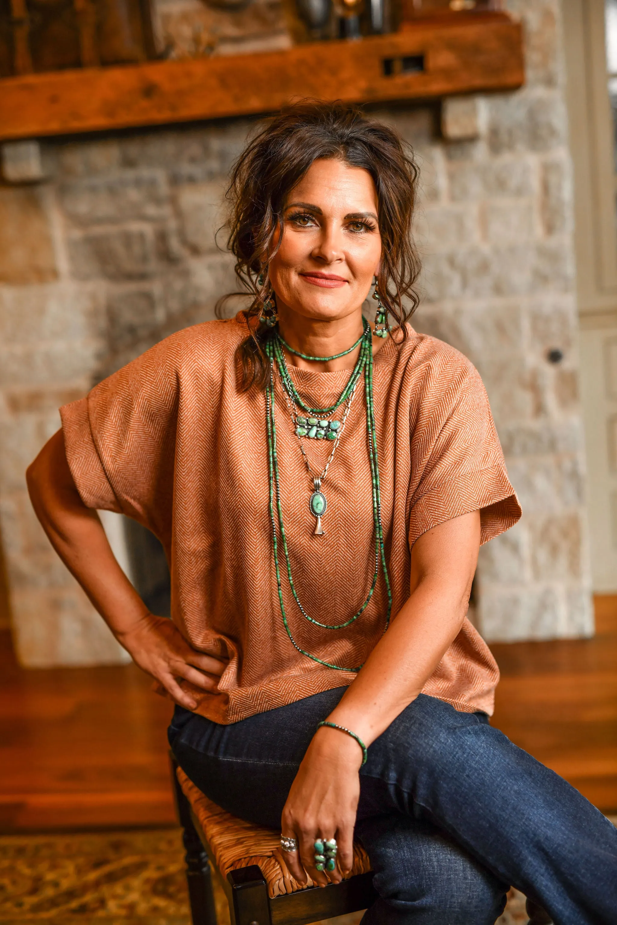 Sea of Green Turquoise Heishi Bead Necklace & Bracelet