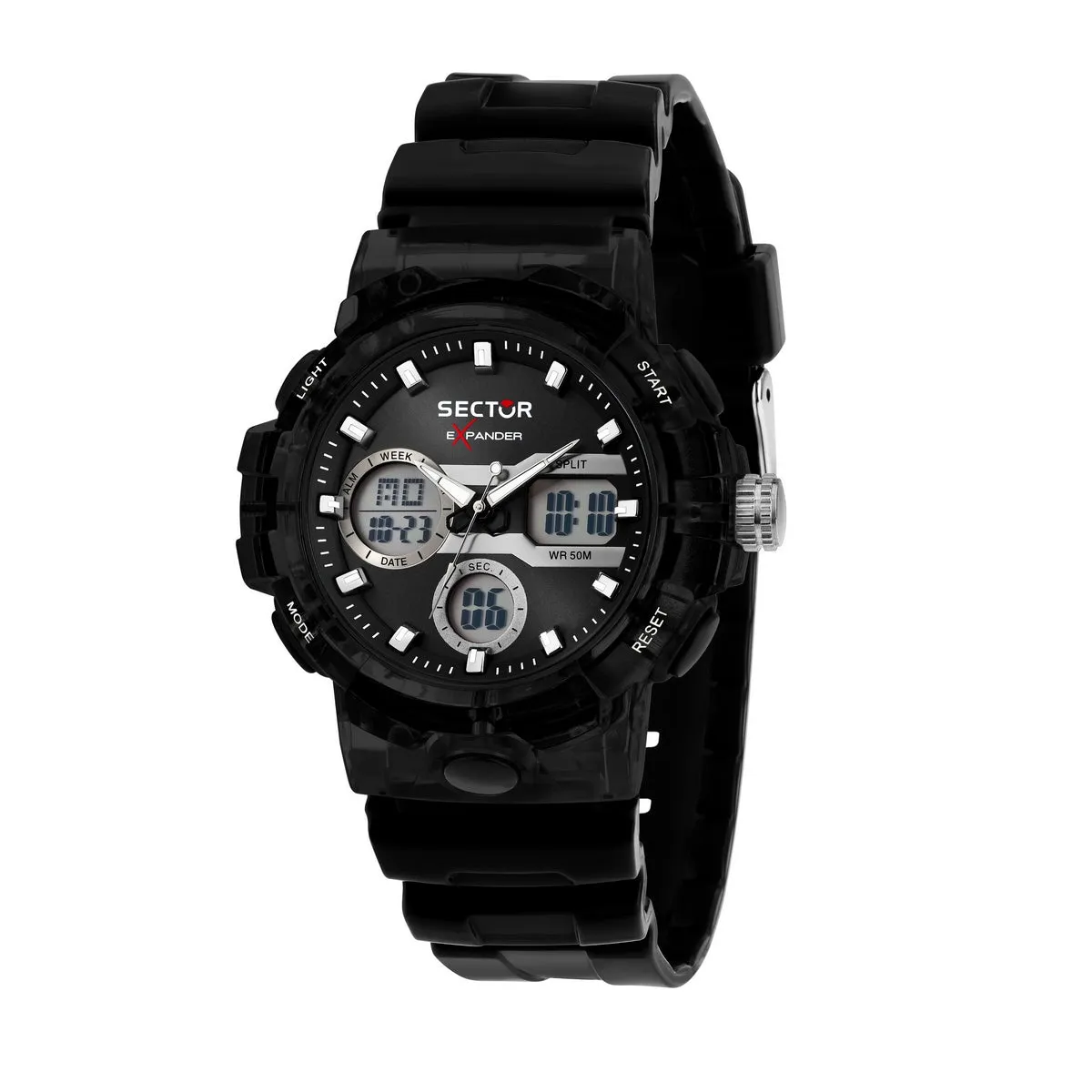sector ex-46 43mm anadigi, black with illuminating case