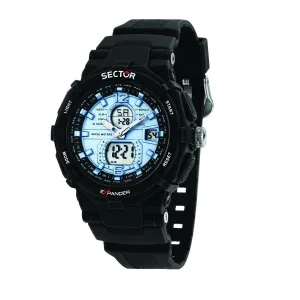 sector expander ex-09 50mm digital blue dial black strap