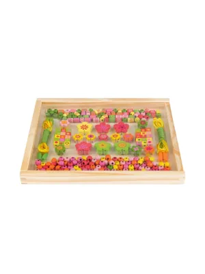 Set Of Beads With Flowers
