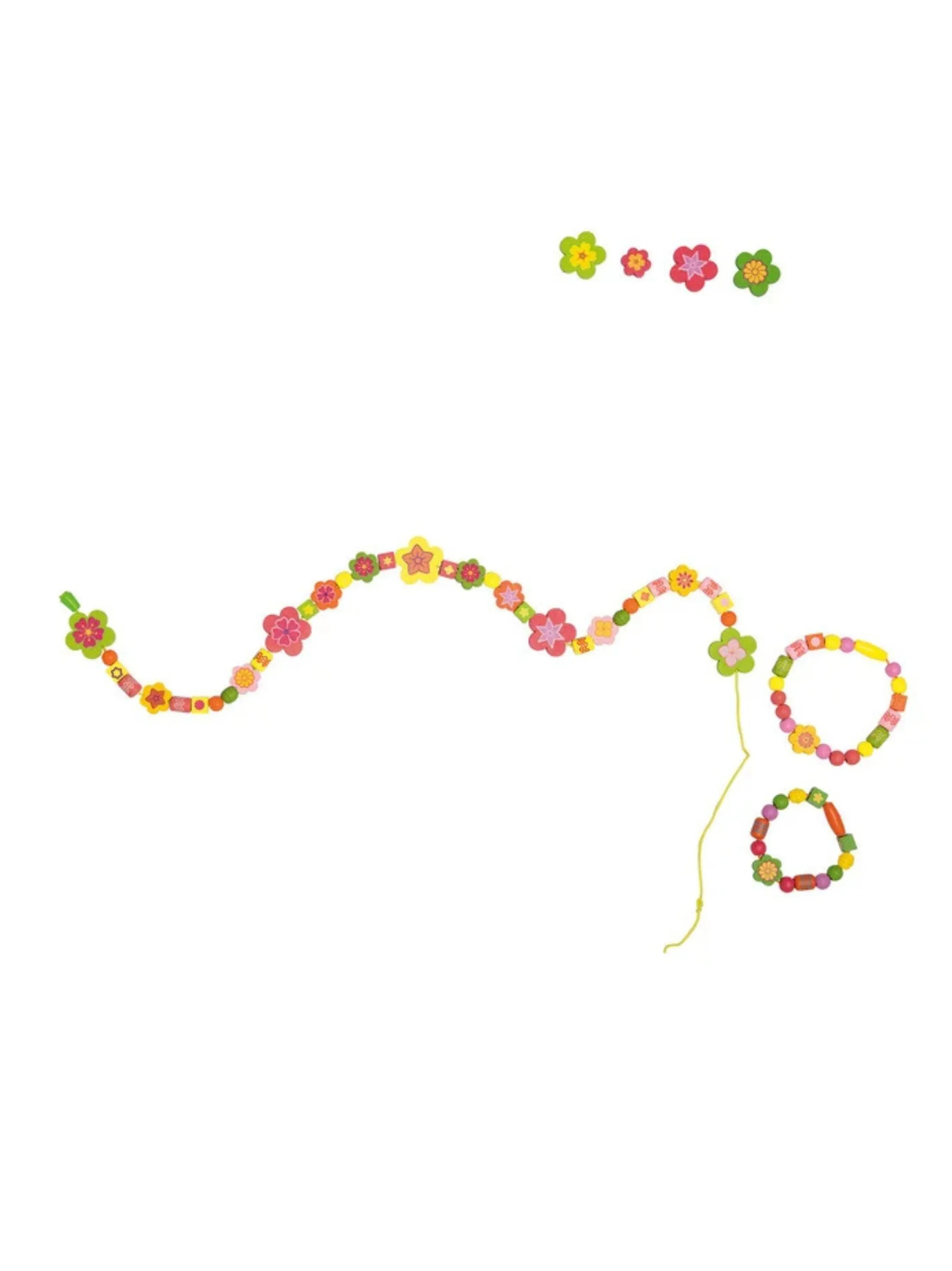 Set Of Beads With Flowers