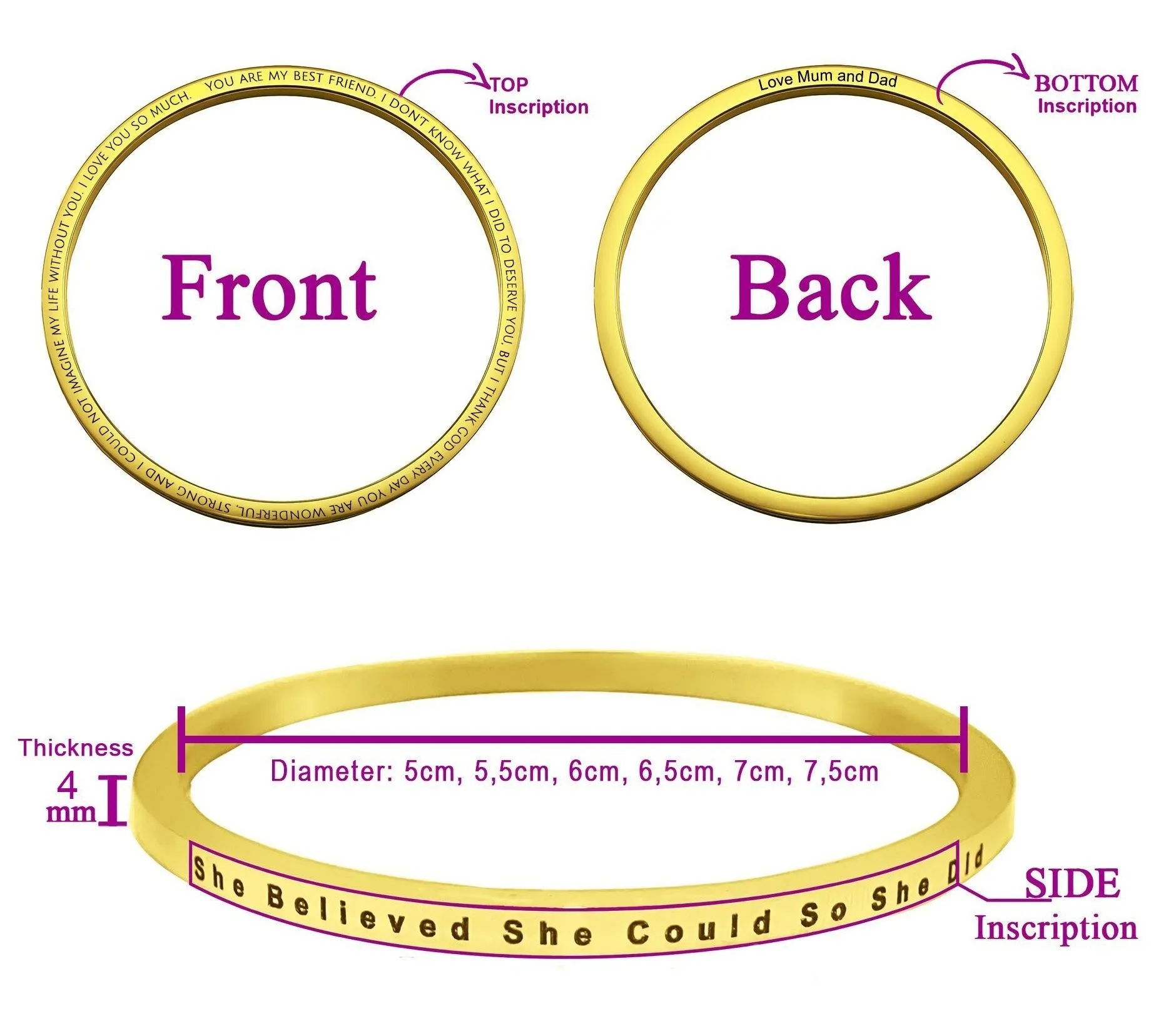 She Believed She Could | Inspirational Bangle