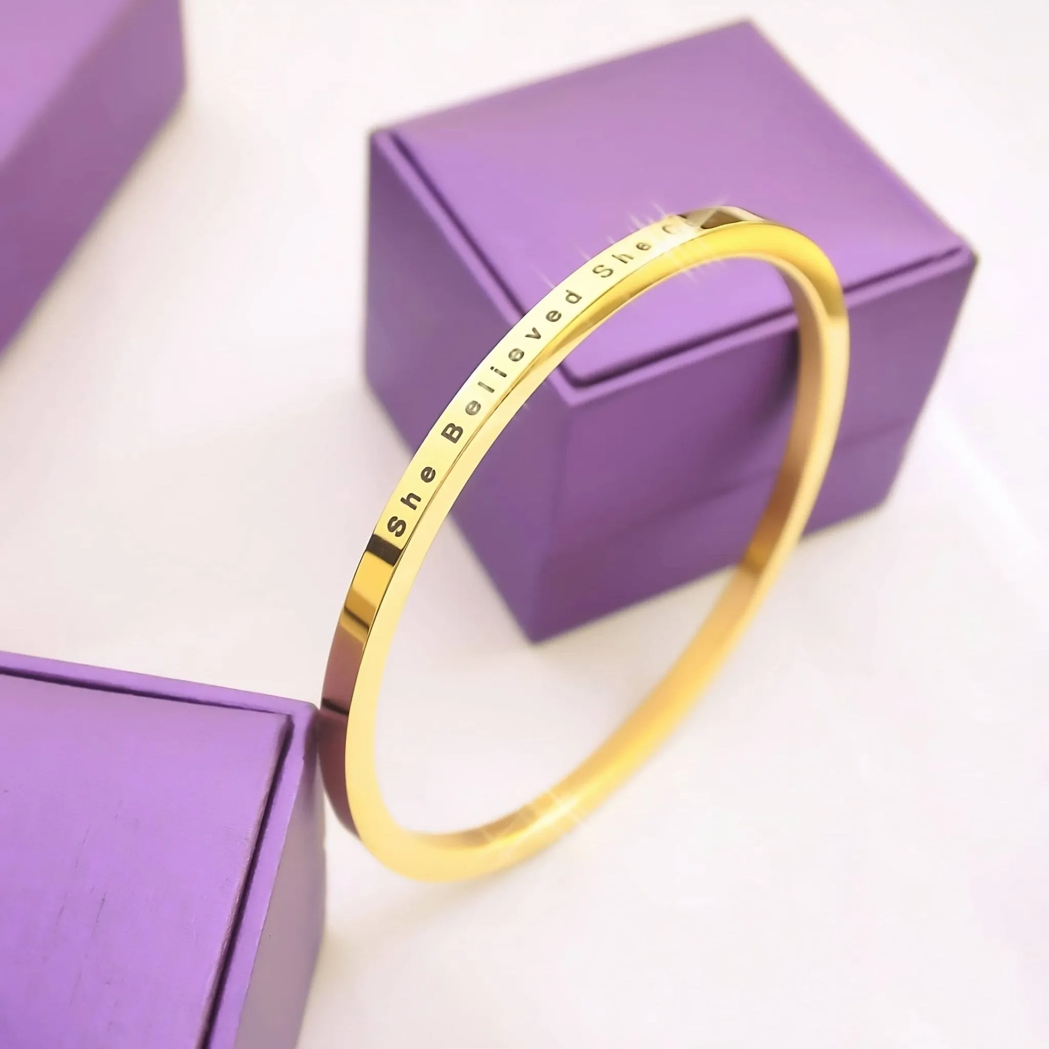She Believed She Could | Inspirational Bangle